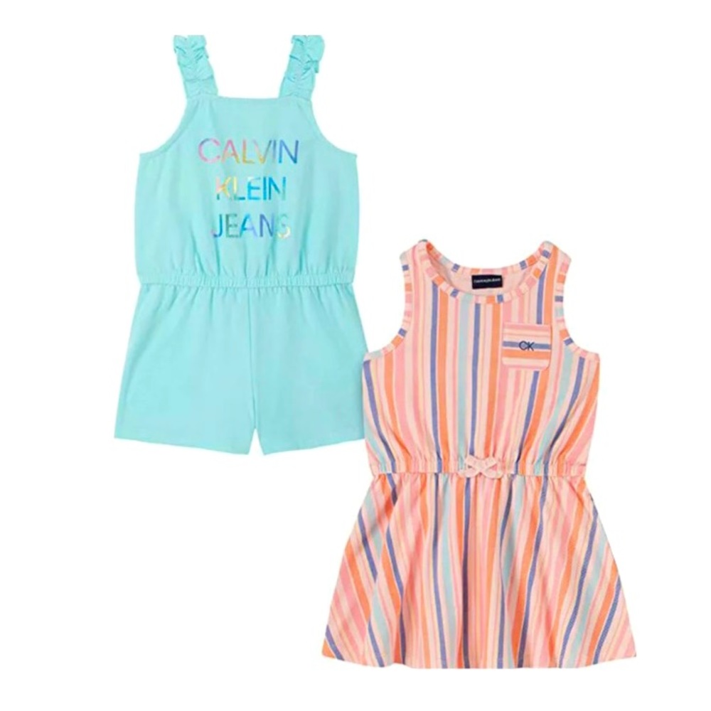Girls dress and romper set